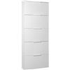 Composad | Scarpiera Slim della Linea ESPRESSO con 5 Ribalte, Scarpiera Salva spazio, per Ingresso, Ripostiglio, Portascarpe, (LxAxP) 65x173,5x15 cm, Colore Bianco, Made in Italy
