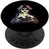 Glitch Canine Beats Mixer musicale Husky DJ Glitch Art PopSockets PopGrip Adesivo