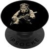 Halloween Retro Vintage Funny Scary Horr Leonardo da Vinci Lupo Mannaro Suonare la Chitarra Italia Storia dell'Arte PopSockets PopGrip Adesivo