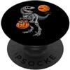 Halloween Trick or Treat Full Moon Scary Velociraptor Raptor Dinosauro Scheletro Zucca Jack O Lanterna PopSockets PopGrip Adesivo