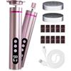 CUBTEM 2 in 1 Pedicure Elettrico Professionale Pied,9 Velocità Rimuovi Calli Piedi Elettrica con Display LCD, Dischetti Sostituibili, Lima per Piedi Talloni Cura Piedi e Unghie,Rosa