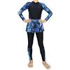 Musuly Burkini Nero Blu con Copertura Integrale e Comfort Superiore (Nero e Blu Floreale, L=42)