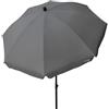 AKTIVE Ombrellone da giardino, con protezione UV30, Ø240 cm, grigio, palo 28-32 mm, palo flessibile, altezza regolabile, Ombrelloni grandi, Giardino