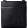 Calvin Klein Uomo Borsa a Tracolla Bold Flatpack con Zip, Nero (Black), Taglia Unica