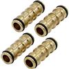 Hydrogarden 4 Pezzi Tubo Flessibile da Giardino Doppio Maschio in Ottone Connettore Hosepipe (Connettore Doppio Maschio in Ottone)
