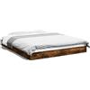 vidaXL Struttura letto senza materasso in rovere fumé 160x200 cm materiale a base di legno