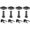 Emuca - Gambe per mobili, Piedi per mobile in plastica colore nero, Set di 4 piedini regolabili di altezza 120mm