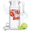 Kyokondo Caraffa in vetro da 1 litro con coperchio, caraffa d'acqua in vetro per frigorifero e tavolo, per acqua, succhi, latte e infusi, design compatto per cucina, casa e ufficio (x1, 1 litro)