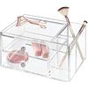 InterDesign iDesign Drawers Svuotatasche e portaoggetti bagno, 2 cassetti porta trucchi o porta merceria e cancelleria, Organizer bagno e ufficio, Plastica trasparente