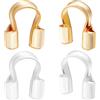 Beebeecraft 100 Pezzo 2 Colori Protezione per Filo Placcata in Oro 14k e 925 Anelli di Protezione A Forma di U in Argento Sterling Protezione per Filo per La Creazione di Gioielli e Lavori Fai da Te.