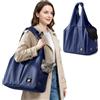 ALLSOPETS Borsa Porta Cane, Trasportino per Cani, Blu Navy | Borsa Cane Traspirante e Comoda con Tracolla, Gancio per Guinzaglio, Trasportino Portatile per Cani Piccoli e Gatti
