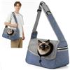 ALLSOPETS Borsa Cane Taglia Piccola, Marsupio Cani, Blu Reale | Borsa Tracolla per Cani e Gatti Traspirante con Tasca Laterale e Tracolla Regolabile, Trasportino Morbido per Viaggi e Uscite