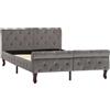 vidaXL Struttura letto in velluto grigio 120 x 200 cm
