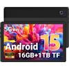 Tablet 10 Pollici, Android 15 Tablet Con 16GB RAM 1TB TF, 1332 * 800 FHD Android