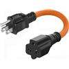 anlvico Adattatore da 12 AWG da 15 A a 20 Amp [4 in 1] cavo di prolunga resistente Nema 5-20P a 5-20R/15R/6-15R/20R 20AMP T-Blade cavo adattatore 125V 15A a