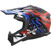 LS2, Casco Moto Cross FAST II GROTESK White Blue Red, 3XL