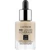 Catrice Cosmetics Catrice Mini HD Liquid Coverage - Fondotinta effetto nude per pelli miste e con impurità, a lunga durata, opacizzante, vegano, senza oli, resistente all'acqua, n. 010, beige (Light Beige), 10 ml