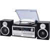 TREVI Sistema Micro Hi Fi Giradischi 33/45/78 giri Wireless Radio DAB Mp3 CD AUX colore Nero - 0T107200 TT 1072 DAB