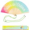 Fisura - Originale ventaglio p*Tain de chaleur. Ventilatore a Mano in Legno Moderno e Divertente. Ventaglio Grigio e Rosa. Si Illumina al Buio.