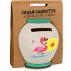 Crash Cagnotte Salvadanaio originale per bambini - Salvadanaio personalizzato fenicottero rosa da rompere, decorazione per bambini - Risparmio giocoso