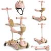 Twinly - Monopattino Evolutivo 3 in 1 DINLY con Casco Incluso, Sedile e Manubrio Regolabili | Triciclo, Cavalcabile e Monopattino con Luci LED per Bambini, Bici Senza Pedali, 1-6 Anni (Rosa)