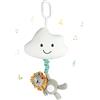 Blublu Park Giocattolo musicale da appendere per bambini, con carillon musicale, giocattolo sensoriale per neonati, ragazzi e ragazze, con clip per carrozzina, passeggino, culle, seggiolini auto,