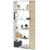 Habitdesign 13Casa Kafka B10 Libreria, Melammina, Bianco/Rovere, 90x25x180 cm
