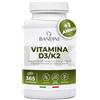 Bandini® Vitamina D3 K2 | 365 COMPRESSE (12 Mesi) | Vitamina D 2000 UI + 200 mcg Vitamin K | Vitamine MK-7 99% All Trans Vit D3+K2 | Per Ossa, Denti, Muscoli, Articolazioni & Sistema Immunitario
