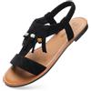 JOMIX Sandali Donna Estivi Eleganti Boho Aperti Sandali con Tacco Basso Comode Ciabatte Slip On Leggere e Traspiranti per Spiaggia Mare (BEIG,40)
