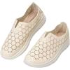 JOMIX Scarpe Donna Slip-On Traforate,Sandali Casual Comodi Antiscivolo Leggeri Traspiranti,Suola Ammortizzante per Casa,Passeggio e Tempo Libero,Beige,38 EU