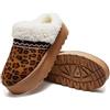 JOMIX Ciabatte Invernali Donna con Zeppa Fodera in Peluche Pantofole Pelose Calde Slip On con Suola Antiscivolo Stile Casual da Casa Imbottito con Pelliccia WPW255310 Leopardato 39