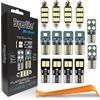 Superlite Set assortito di 4 Lampade T10 10 Leds + 2 Lampadine T10 da 8 Leds + 4 Lampadine T10 da 2 Leds + 4 Lampadine da soffitto da 9 Leds 42 mm 2,3W della gamma Blue Series.