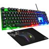 THE G-LAB G-Lab Combo Yttrium - Set di tastiera e mouse da gioco, Combo 3 in 1 con tastiera da gioco QWERTY 105 tasti, mouse da gamer 2600 dpi, tappetino per mouse gamer - PC/PS4/PS5 (nuova versione)
