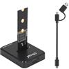 OTraki Docking Station SSD M.2 NVMe & SATA, 10Gbps USB 3.1 Gen 2 Adattatore M.2 NVMe & NGFF SSD per M-Key & B+M Key, Adattatore Dual Protocollo M2 NGFF a SATA per 2230 2242 2260 2280 SSDs
