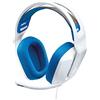 Logitech G G335, cuffia gaming cablata con microfono flip-to-mute, jack audio da 3,5 mm, imbottiture in memory foam, leggera, compatibile con PC, PlayStation, Xbox, Nintendo Switch/Switch 2 - Bianco