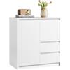 VASAGLE Collezione KAILYN - Credenza, Mobile Contenitore, con Anta e Ripiano Regolabile, 2 Cassetti, 40 x 70 x 74,5 cm, per Soggiorno, Sala da Pranzo, Ufficio, Bianco Nuvola BBK243W01V1