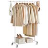 SONGMICS Stand Appendiabiti con Ruote, Attaccapanni Estensibile per Carichi Pesanti, Portata Totale 100 kg, 45 x (92-132) x 161,5 cm, Facile da Montare e Spostare, Bianco HSR013W01