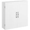 VASAGLE Armadietto Pensile da Bagno, Mobile Bagno Sospeso, 18 x 60 x 60 cm, Mobiletto da Parete con Ripiani Regolabili, Bianco Nuvola BBC320W01