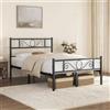 Yaheetech Struttura Letto Matrimoniale in Ferro Battuto a Doghe Struttura Letto in Metallo per Materassi 120 x 190 cm Testiera Elegante Stile Moderno Nero