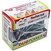 fischer Tassello DuoPower, Grigio/Rosso, T (Scatola di 25 Tasselli Plus 25 Viti), 536391, 8x40 S