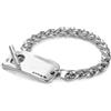 UNO DE 50 Bracciale doppio cammello in pelle con due tubi placcati in argento sterling, X-Large, Argento, Nessuna pietra preziosa