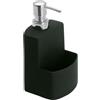 WENKO Dispenser per detersivo True Colours Festival nero - soft touch Capacità:, Ceramica in finitura soft touch, 10 x 18 x 10 cm, Nero