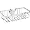 Wenko Floresta, Carrello per Doccia Quadrato, in Acciaio Inossidabile Cromato, Montaggio Senza Viti o Fori, per Tutte Le Aste Doccia Standard, 24 x 6.2 x 14 cm, Lucido