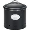 Wenko Contenitore Nero con Fori per Alimenti, Traspirante, capacità 4 l, Metallo Verniciato a Polvere, 4,0 L