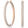 Swarovski Orecchini a cerchio Stone, Pavé, Grandi, Bianchi, Placcato color oro rosa