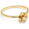 SINGULARU - Anello Gardenia. Ottone con Placcatura in Oro 18 Kt e Zircone. Gioielli da Donna. Misura 16.