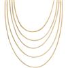 SINGULARU - Collana Cleopatra. Acciaio con Finitura Placcata Oro 18Kt. Cinque Fili. Lunghezza tra 48 e 68 cm. Estensione di 5 cm. Gioielli da Donna