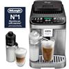 De'Longhi De'Longhi Magnifica Duo - Perfetto Macchina da Caffè Automatica con Montalatte Automatico LatteCrema, 20 Bevande Calde e Fredde, Display a Colori con Icone, Argento Spazzolato (ECAM332.80.SXB)