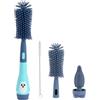 Vicloon Spazzola per Biberon, 3 in 1 Spazzola per la Pulizia di Biberon e Ciuccio, Scovolino in Silicone per la Pulizia, Tettarella, Cannucce, Pinguino Blu
