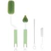 Vicloon Spazzola per Biberon, 4 Pezzi Silicone Pulizia Biberon e Ciuccio, Scovolino in Silicone con Foro per Appendere, Pulizia di Bottiglie d'Acqua Thermos Bicchieri di Vetro, Verde